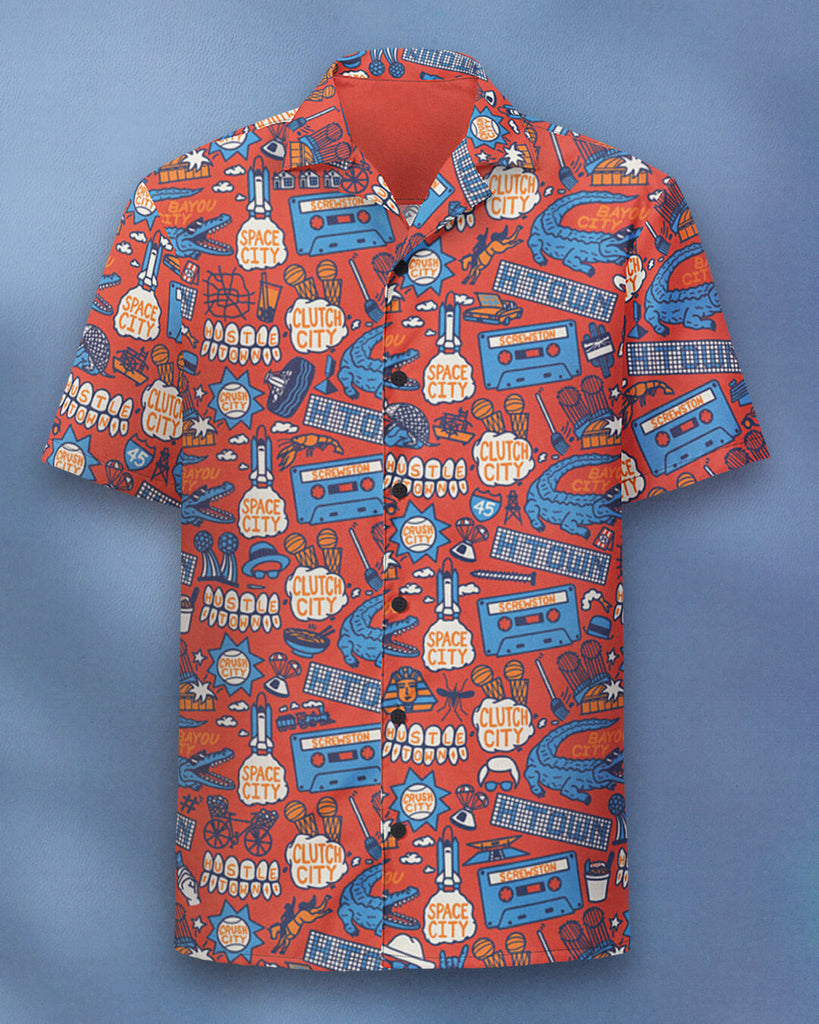 Houston Pattern Unisex Button Down Shirt