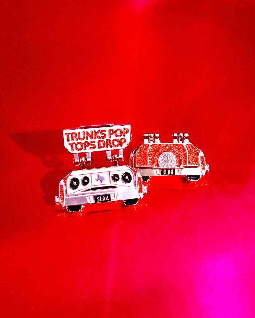 Candy Coated Slab Pin - "Trunks Pop" Red
