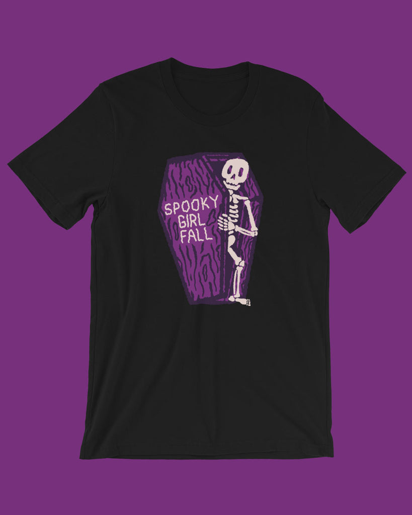 Spooky Girl Fall Coffin Unisex T-Shirt