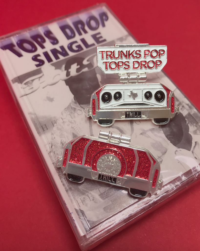 Candy Coated Slab Pin - "Trunks Pop" Red